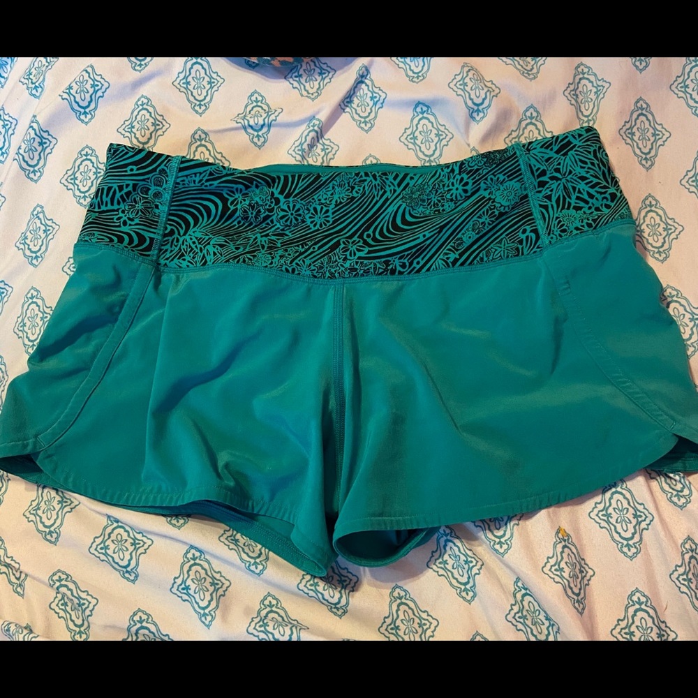 Teal Lululemon shorts